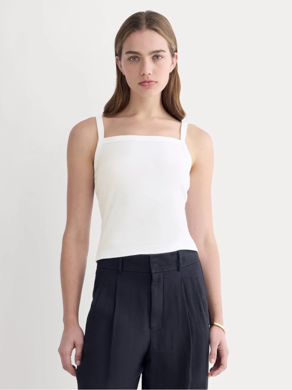 NWT Everlane The Essential Square Neck Tank - Medium, White